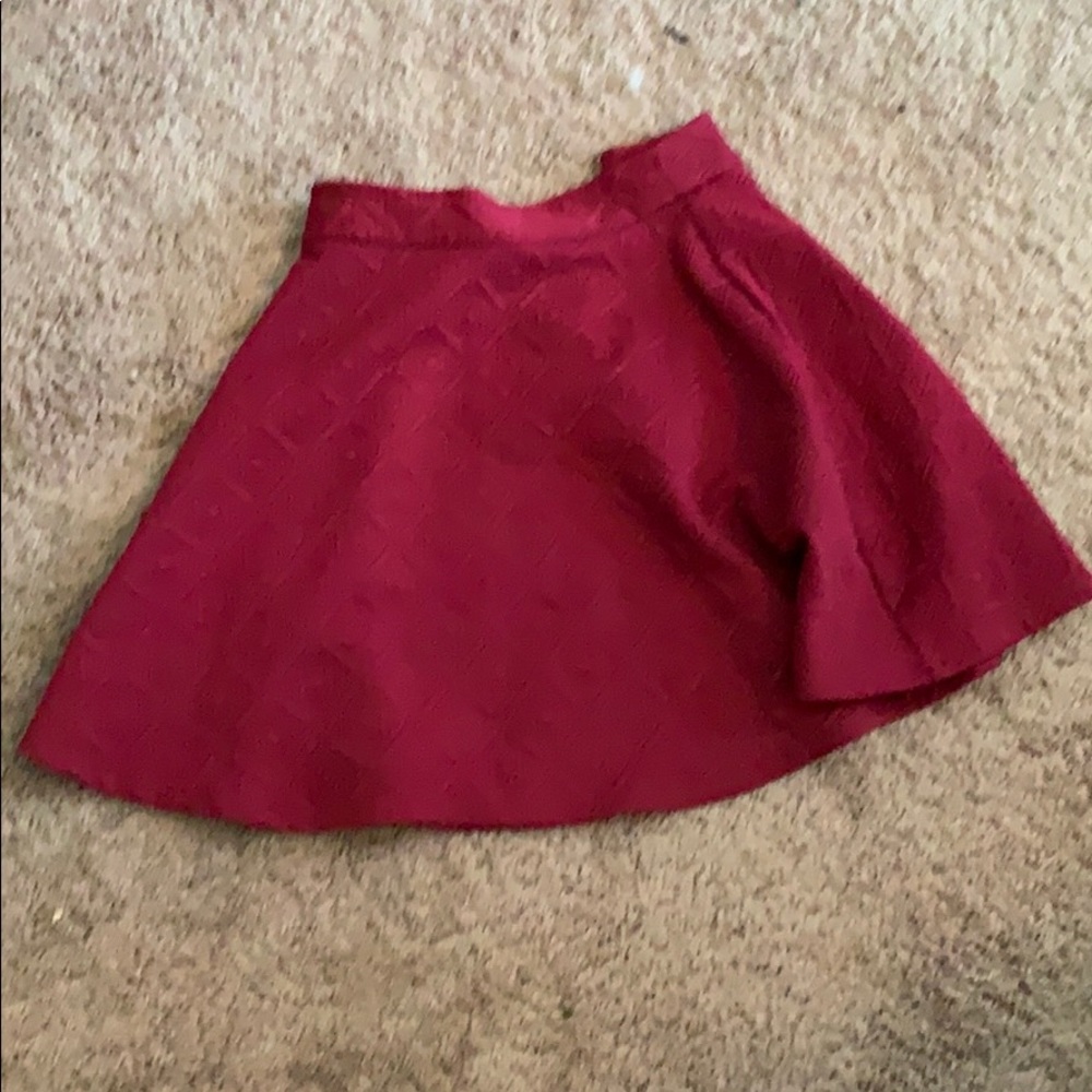 Maroon embroidered skirt